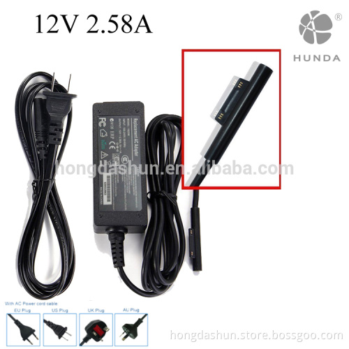 2prongs Desktop AC Charger 12V 2.58A Power Supply AC Adapter for Surface Pro 3 Tablet PC